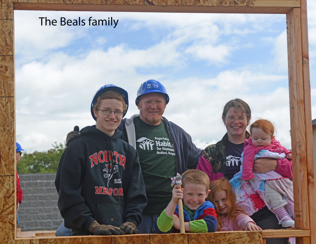 The Beals family at their solar-powered home
